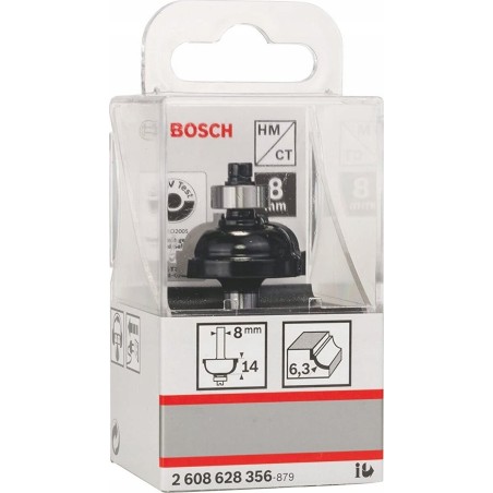 Bosch-Fräser Rounding Cutter BOSCH HM, R6,3 mm, l14 mm, Schaft 8 mm, LOCK