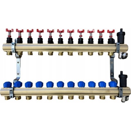 Kisan KRPTp – Verteiler 1" für Flächen- und Heizkörperheizungen mit 3/4"-Ausgang nach Eurokonus-Norm KRPTp 11 [1]