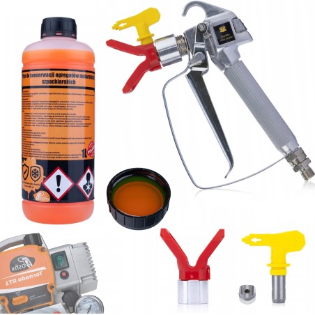Rosfix 3-in-1-Pflegeflüssigkeit 1 l + Farbspritzpistole mit Düse 517 und Düsenschutz