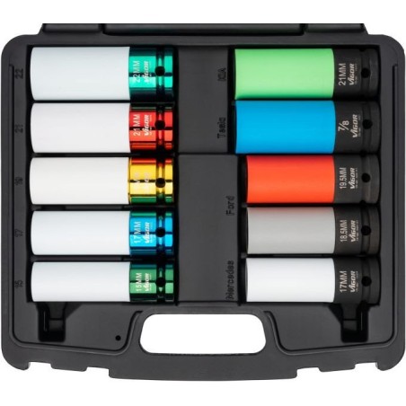 Vigor Schlagschrauber-Steckschlüsseleinsatz, Vierkant, 1/2" (12,5 mm), 10-teilig V6312/10