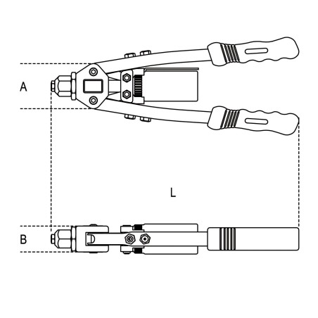 Beta Tools Hebel-Nietmaschine 330 mm + 5 austauschbare Aufsätze (1740B/330)