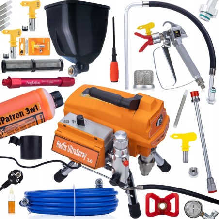 Rosfix PROFESSIONELLE HYDRODYNAMISCHE FARBSPRITZANLAGE 3000 W ROSFIX TORNADO RT4 HQ