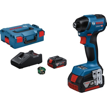 Bosch Akku-Schlagschrauber GDR 18V-220 Professional, 18 Volt (blau/schwarz, 2 Li-Ionen-Akkus à 5,0 Ah, Bluetooth