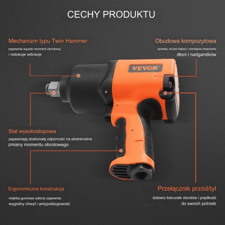 Pneumatischer Schlagschrauber für die Reparatur und Wartung von Fahrzeugen, 19 mm
