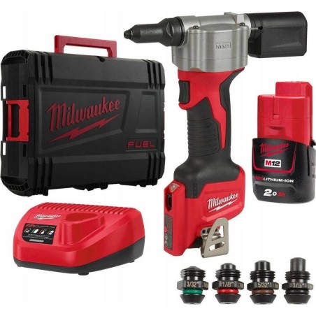 Milwaukee Akku-Nietmaschine 12 V, 1 x 2 Ah, Milwaukee M12 BPRT-201X