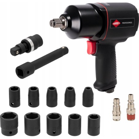 Airpress Schlagschrauber 1/2" mit Steckschlüsseleinsätzen im Koffer