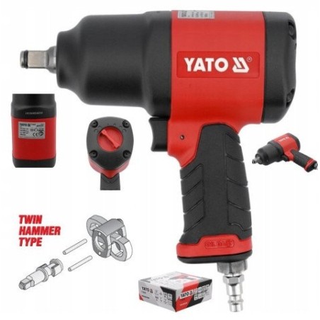 YATO Druckluft-Schlagschrauber 1/2" 1800 Nm, Verbundwerkstoff