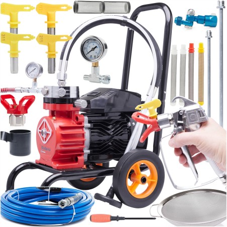 Farbspritzgerät 18 l/min, 3500 W, 4 Düsen, Filter, 2x Spritzlanze, 8 m Schlauch