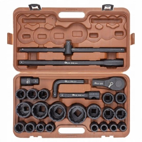 26-teiliges Schlagwerkzeugset, 3/4" (17–50 mm) und 1" (55–65 mm) (12-kant)