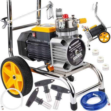 Powermat Lackieraggregat, hydrodynamische Spritzpistole, 1500 W, 15 m Schlauch, 225 bar, 3 Düsen