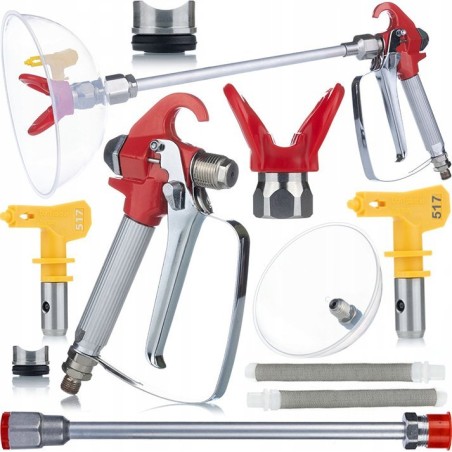 Rosfix Rosfix Set für Farbspritzgerät mit Spritzschutz (Spritzpistole, Schutzhaube, 30-cm-Lanze, Schutzhaube, Düse) + Düse 517