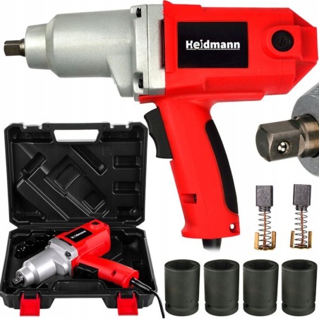 Heidmann Schlagschrauber Elektrischer Schlagschrauber 1/2" + Steckschlüsseleinsätze Typ H(5)