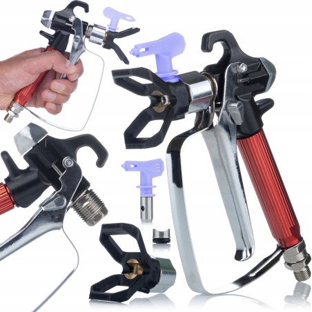 Rosfix Rosfix Spritzpistole für das Spritzgerät Rosfix UltraSpray RedJet RJ1 + Spritzdüse Rosfix Ultra Spray 517 + 2x Stabfilter