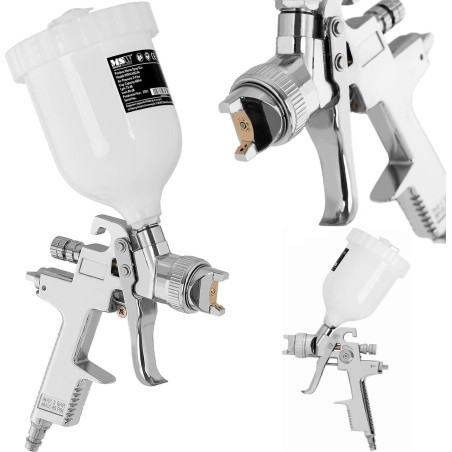 MSW Lackierpistole für Spritzlackierung, HVLP, 3 Düsen, 600 ml, 3,5–5 bar Lackierpistole für Spritzlackierung