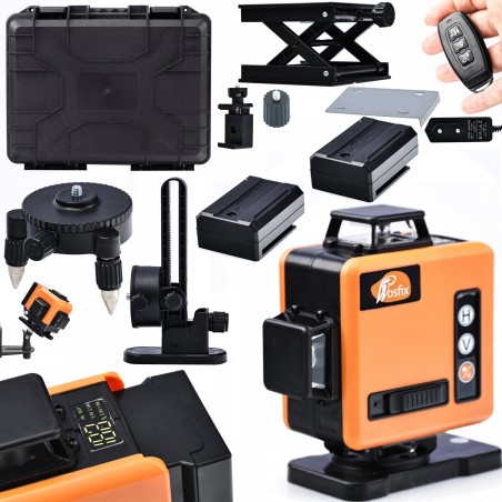 Rosfix ROSFIX ANIMAL PRO Kreuzlinienlaser mit 360°-Ausrichtung, 16 Linien, Display, 2 Akkus, HQ