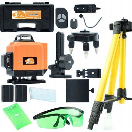Rosfix LASER-Kreuzlinie, Wasserwaage 360°, Stativ, Schutzbrille, Zielscheibe