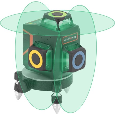 Steinberg Selbstnivellierender Kreuzlinienlaser mit Schutzhülle und Fernbedienung, 30 m, grün Kreuzlinienlaser