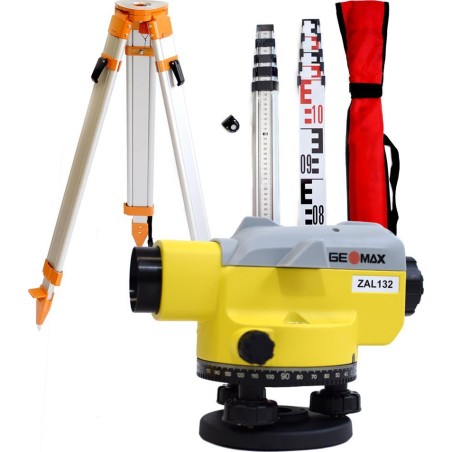 GeoMax Optisches Nivelliergerät GeoMax ZAL132 mit 5-m-Messlatte und Stativ