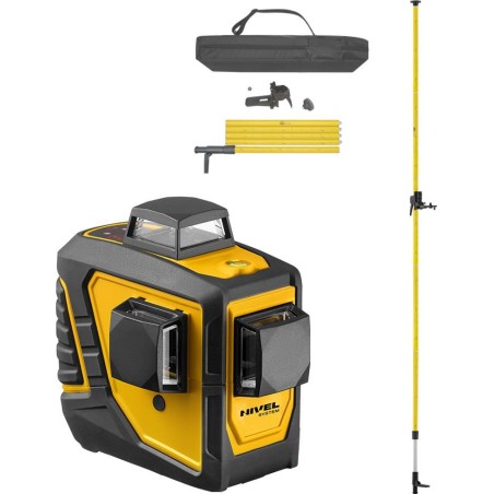 Nivel System Kreuzlinienlaser Nivel System CL3D-G 3x 360 (grüner Strahl) mit Spreizstange LP-33