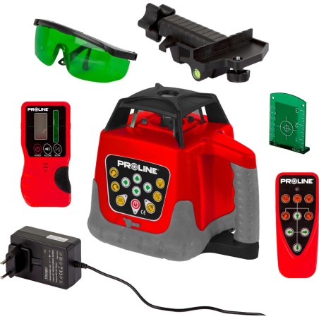 Pro-Line Rotationslaser, selbstnivellierend, grün, bis zu 500 m, CE-zertifiziert