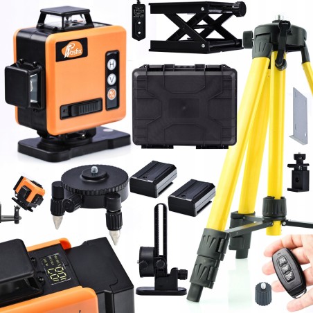 Rosfix LASER-Kreuzlinienlaser mit Display, 2 Akkus, Stativ, Neigungsmesser