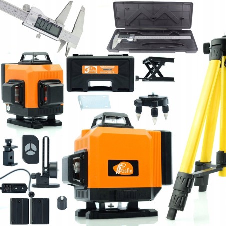 Rosfix LASER-Kreuzlinien-Wasserwaage 360 16L + Stativ + Messschieber