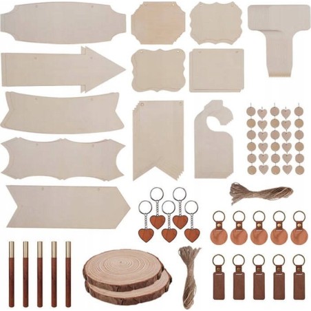 Laserpecker Set mit Holzmaterialien zum Gravieren (190 Stück)