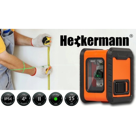 Heckermann Set: Heckermann XRX010 v.2 Laser-Wasserwaage + Stativ + Schutzbrille + Zielscheibe