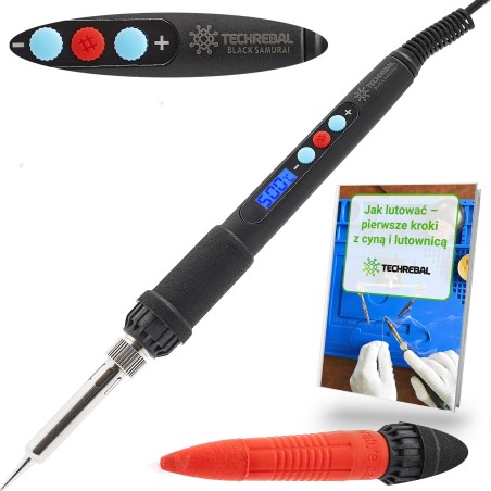 Präzisionslötkolben mit LCD-Display, 60 W, 5 Lötspitzen, Zinn, Absaugvorrichtung, Etui, Lötpaste, Pinzette, ESD-geschützt