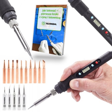 Präzisions-Lötkolben TBC 80 W mit LCD-Temperaturregelung + 15 Lötspitzen
