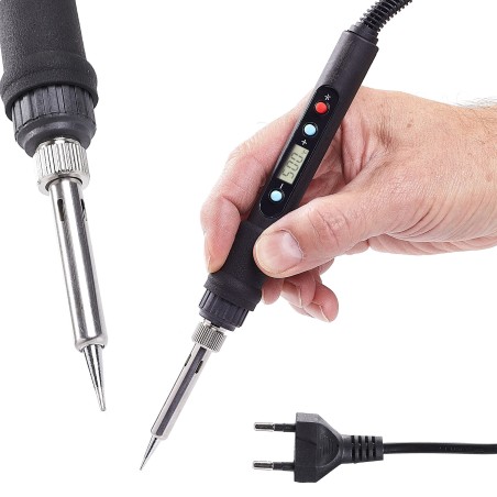 Präzisions-Lötkolben TBC 80 W mit LCD-Temperaturregelung + 15 Lötspitzen