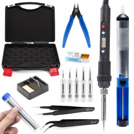 Präzisions-Lötkolben 80 W mit LCD-Display + 10-teiliges Zubehörset