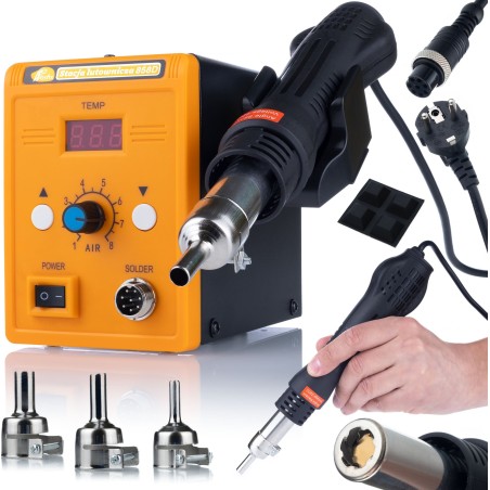 Rosfix SET: HEISSLUFT-LÖTSTATION UND KUNSTSTOFFSCHWEISSGERÄT 858D + 8 HEISSLUFTDÜSEN