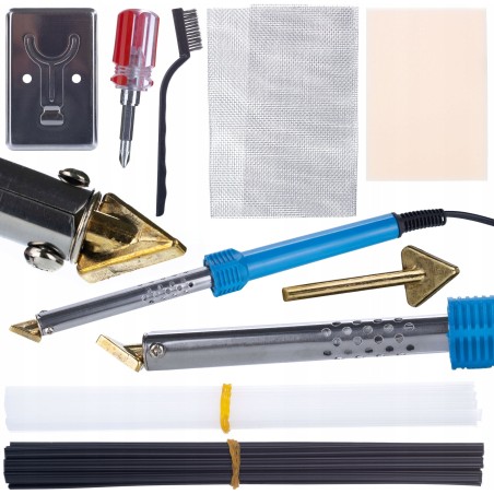 Rosfix Lötkolben BLUE LARK 80 W + Heftgerät mit 200 Heftklammern + 800 Heftklammern + Klebstoff-Set