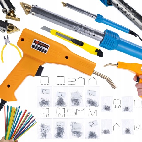 Rosfix Lötkolben und Bügeleisen BLUE LARK 80 W + Heftgerät mit 200 Heftklammern + 800 Heftklammern + Klebestoff