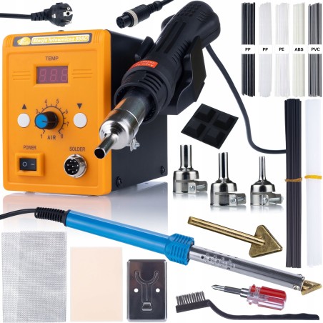 Rosfix SET HEISSLUFT-LÖTSTATION 858D LÖTSTATION BÜGELEISEN SET 5 LÖTZINN HQ