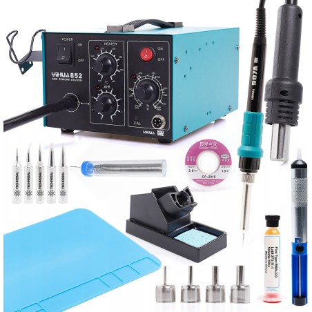 Lötstation Yihua 852 mit Kompressor von Techrebal – Zubehörset mit Lötzinn