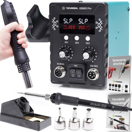 Set: Techrebal 2-in-1-Lötstation + Max Pack mit 11 Zubehörteilen