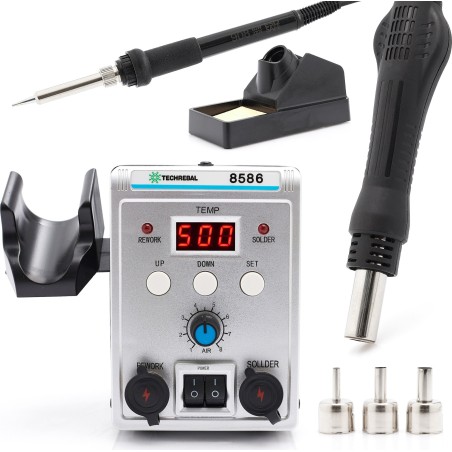 Techrebal 2-in-1-Lötstation HOTAIR Lötkolben 8586 Lötspitzen