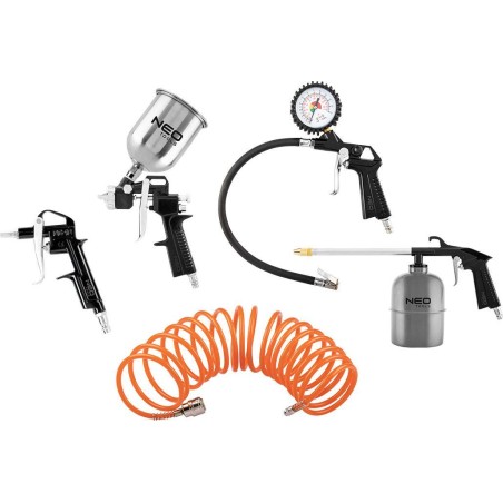 Neo Lackierset (Lackierset, Spritzpistole mit oberem Behälter, 5 Stück)