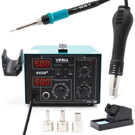 2-in-1-Lötstation-Set: Heißluftlötkolben zum Schweißen von Kunststoffen, 4 Düsen