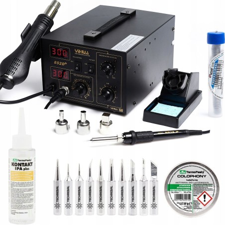 Techrebal Lötstation-Set Yihua 852D + Lötspitzen KIT10