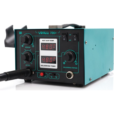 2-in-1-Lötstation Yihua 706+ 640 W Heißluft-Lötkolben-Set