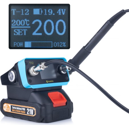 Rosfix Akku-Lötkolben mit 21-V-Akku, Rosfix-Lötstation, Lötkolbenspitze T12