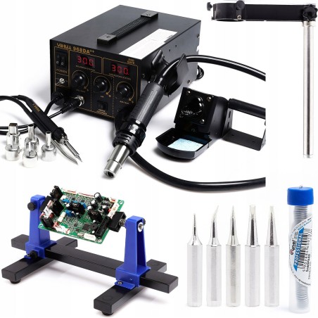 Techrebal 3-in-1-Station YIHUA 968DA++ Halterung für Heißluftpistole, Leiterplatten, Lötspitzen