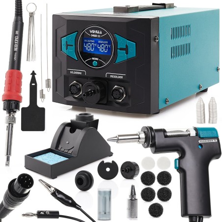 Lötstation und Entlötstation Yihua WEP 948D-III – Lötkolben mit Lötspitze und Absaugvorrichtung