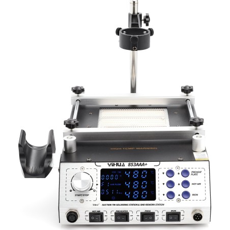 Set: 3-in-1-Lötstation Yihua 853AAA + Lötzinn + Lötlitze + Zubehör von Techrebal