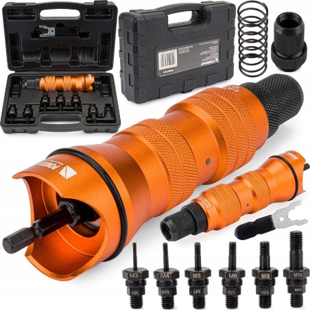 Powermat Nietzange für Akkuschrauber – Adapter für Nietmuttern, 8-teilig