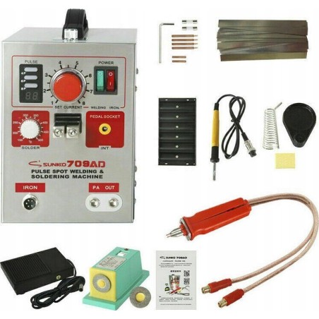 Rosfix Impuls-Punktschweißgerät für Batteriezellen, Lötkolben T12 SUNKKO 709AD