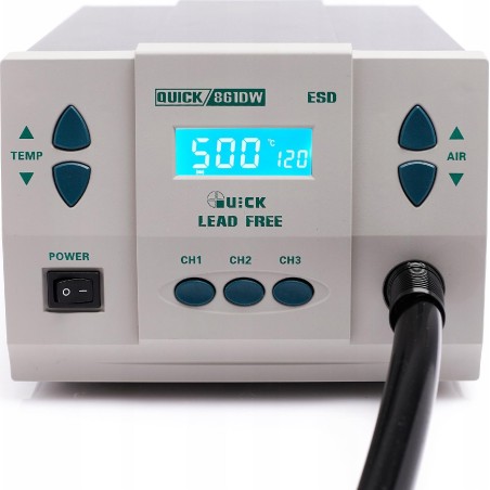 Heißluft-Lötstation Quick 861DW ESD 1000 W – Set mit digitalem Lötkolben
